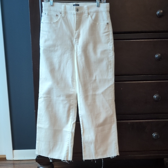 J. Crew Women's Off-White Wide Leg Crop Jeans Size 28 - Picture 2 of 7